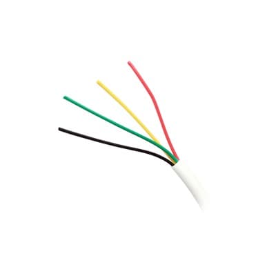 Bobina de Cable de 305 Metros (1000 Pies), 4 x 18 AWG, Aislamiento Individual de Policloruro de Vinilo (PVC), con Propiedades Antiflama, para Aplicaciones en Sistemas de Seguridad.
