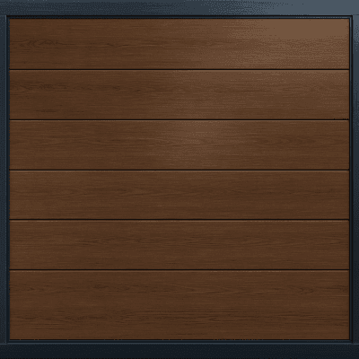 Puerta de Garage de Alta Calidad / Linea Central / Imitacion madera / oscura / 18x8 pies / AISLADA / Estilo Americana.