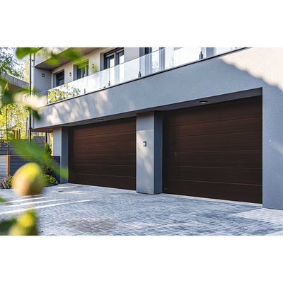 Puerta de Garage D / Alta calidad / 14x9 pies / 1 3/4" Aislante Termico / Estilo Americana / Imitacion Madera / BLACK WALNUT .