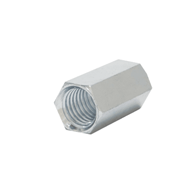 Cople hexagonal roscado cuerda maquina galvanizado de  12.7 mm (1/2").