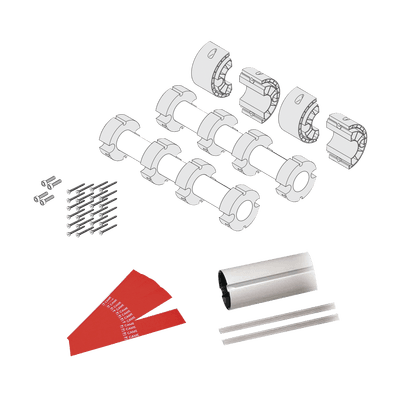 Kit de mástil para barreras GARD8 / Incluye 2 secciones tubulares de 4m / Incluye tiras reflejantes / Incluye unión central