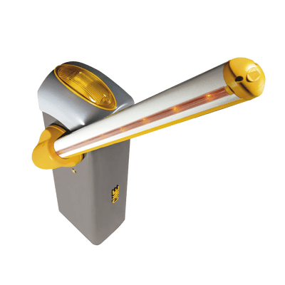 Kit de barrera GARD 4 con mástil Italiano / Izquierda y derecha configurable en campo / Incluye Iluminación LED Rojo/Verde / Pluma de 3.75 m / Cúpula con iluminación LED / Resorte Rojo CAME 