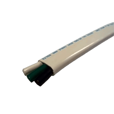 Cable Marino Cobra 14/3 Triplex / 100 Pies (30.48 m) / Calibre 14 / Negro, Blanco y Verde / Chaqueta Blanca Retardante de Llama / Clase K Cobre Estañado / 600V / 105°C Seco y 75°C Húmedo / Cumple UL 1426, UL Listed BC-5W2, ABYC y US 