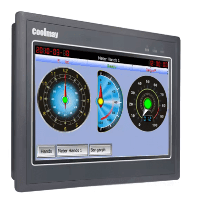 Panel HMI Táctil Industrial de 10 Pulgadas / Resolución 1024x600 píxeles / Interfaces RS232 + RS485 / Puerto Ethernet / Puerto USB / Software VCool Programming
