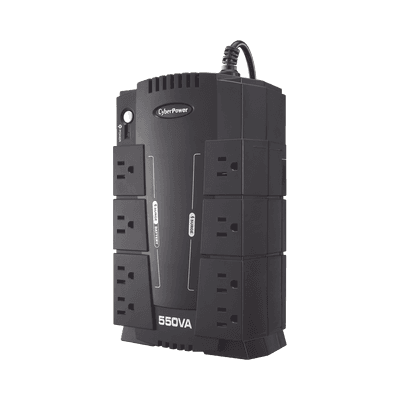 UPS de 550 VA/330 W, Topología Standby, Entrada 120 Vca NEMA 5-15P, Tipo Gabinete Compacto, Con 8 Tomas NEMA 5-15R