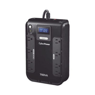 UPS de 750 VA/420 W, Topología Standby, Entrada 120 Vca NEMA 5-15P, Tipo Gabinete Compacto, Con 8 Tomas NEMA 5-15R