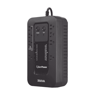 UPS de 350 VA/255 W, Topología Standby con Modo Ahorrador ECO, Entrada 120 Vca NEMA 5-15P, Con 8 Tomas NEMA 5-15R 