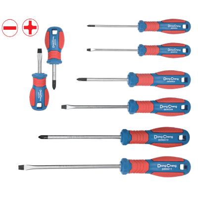 Juego de 8 desarmadores CrV con Mango Bicolor.