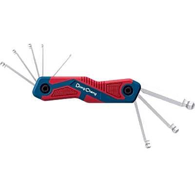 Juego de 8 Llaves Hexagonales Milimétricas con cabeza Redonda y porta llaves  tipo navaja.