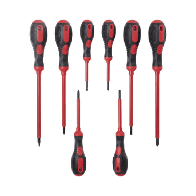 Juego de 8 Desarmadores con Aislante para Electricistas. 