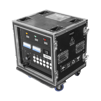 Centro de carga movil para instalaciones temporales con conexión TIPO socapex a 110v Y 220V | RACK 10U