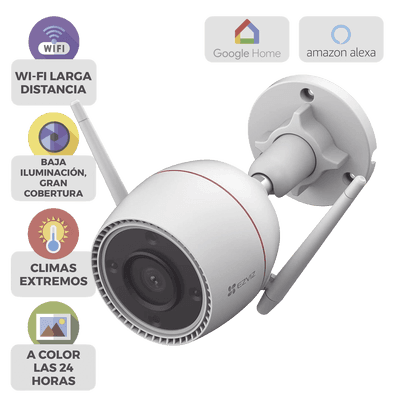 Cámara Wi-Fi / 5 Megapixel (3k) / Detección IA Personas-Vehiculos / Visión Nocturna Color / Audio Bidireccional / Alarma con Luz y Sirena / Reconocimiento por Gestos / IP67