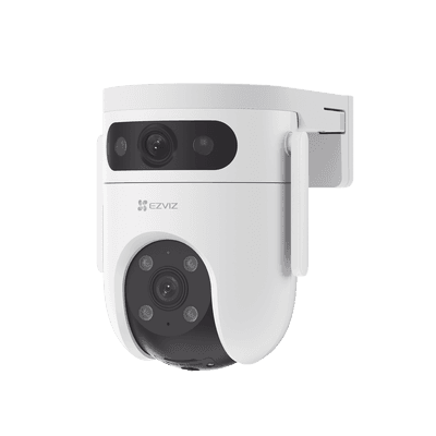 Cámara PT Doble Lente / 10 Megapixel (5MP+5MP) / IA Detección Humana y Vehiculo / Vision Nocturna a Color / Sirena y Luz Estroboscópica / Vista Simultánea de Cámara PT y Cámara Fija / Protección IP65 / Audi