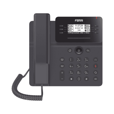 Teléfono IP Empresarial Esencial para 6 líneas SIP, pantalla grafica matriz de puntos, PoE, puertos Gigabit, conferencia local de 6 vías.