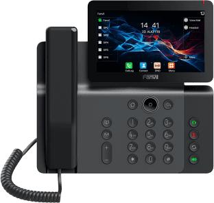 Teléfono IP Empresarial V66 Prime, Pantalla Táctil Color 7 Pulgadas, Audio HD Opus, Video 1080p, Wi-Fi 6, Bluetooth 5.4, 20 Líneas SIP, 6-Way Conference, PoE, Material Antibacterial