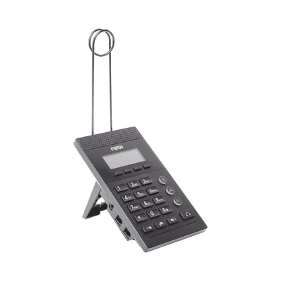 Teléfono IP para Call Center para 2 lineas SIP con soporte para diadema, pantalla 128x48 retro-iluminada, PoE