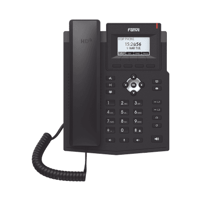 Teléfono IP Gigabit empresarial para 2 líneas SIP con pantalla LCD, Opus y conferencia de 6 participantes, PoE.