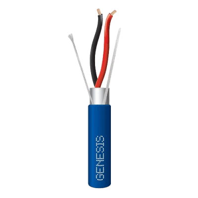 Bobina de 305 Metros (1000 Pies) de Cable 2 x 18 AWG / Plenum / BLINDADO / Tipo FPLP, CMP, CL3P / Color Azul / Para Aplicaciones en Sistemas de Seguridad, Audio, Control y otras Aplicaciones