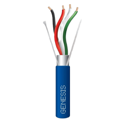 Bobina de 305 Metros (1000 Pies) de Cable 4 x 18 AWG / Plenum / BLINDADO / Tipo FPLP, CMP, CL3P / Color Azul / Para Aplicaciones en Sistemas de Seguridad, Audio, Control y otras Aplicaciones