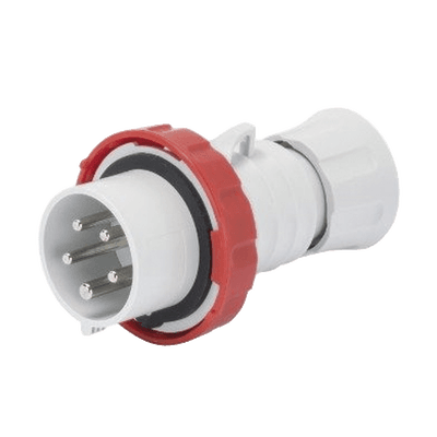 CLAVIJA MÓVIL RECTA HP - IP66/IP67/IP68/IP69 - 3P+N+T 16A 380-415V 50/60HZ - ROJO - 6H - CONEXIONADO DE TORNILLO