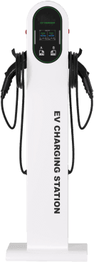 Estación de Carga para Vehículos Eléctricos Tipo Pedestal / Doble Conector Tipo 1 / 48A 11.5kW por Puerto / Pantalla LCD 4.3 Pulgadas / Conectividad RFID Sistema de Carga Inteligente / Protección IP54 / Material SGCC Galvanizad