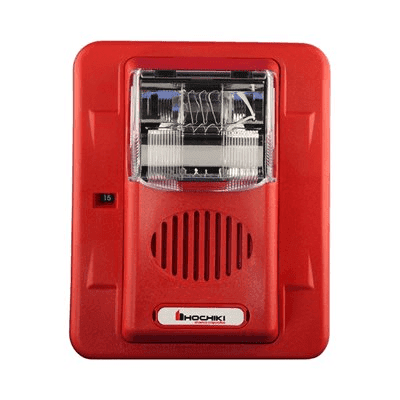 Sirena Estrobo, 12 Vcd, Multi-Candela 15 hasta 110 cd, Montaje En Pared, Color Rojo, Serie HEC3 (0500-05980) Hochiki