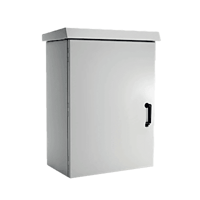 Gabinete Para Exterior OSP ComLine de 18 UR, 700 mm de Ancho, 600 mm de Profundidad De Aluminio, Color Gris Claro Con Protección NEMA 4/12/4X/3/3R; IP66