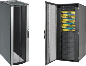 Gabinete Rack ProLine ConnecTek 42 UR 2000 x 800 x 1200 mm con Capacidad 1134 kg  Acero, Color Negro Con Organizadores Laterales Frontal y Traseros Incluidos 