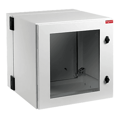 Gabinete Rack ProTek de 8 UR de 600x434x380 mm (23.6x17.1x15 in) / Acero Gris RAL 7035 / Doble Bisagra / Ventana / IP66 IP55 IK10