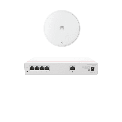 Kit DEMO de Router Multi-Servicio / 1 puerto 10/100/1000 Mbps(WAN) / 4 puertos 10/100/1000 Mbps(LAN) PoE / 50W + Punto de Acceso Wi-Fi 7 / 3.5 Gbps / MU-MIMO 2x2 (2.4GH y 5GHz) / Smart Antenna más cobertura / Instalación en techo y pared