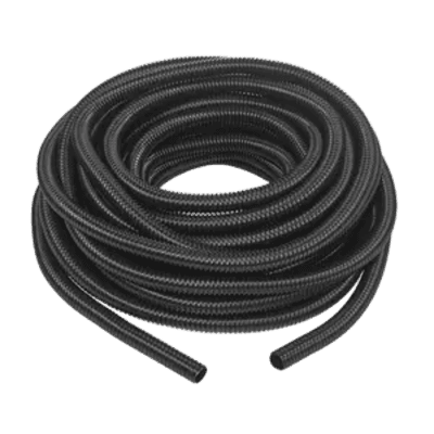 Manguera hermética flexible tipo PolyTuff no metálica, negra de 3/4", 100 pies. Uso comercial/industrial.