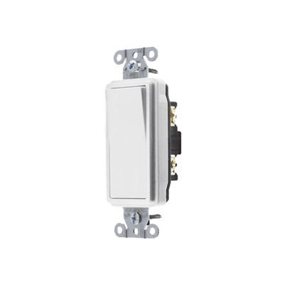 Interruptor Decorador de 20 A 120-277 V CA/ Unipolar / Cableado Lateral y Posterior / Color Blanco.
