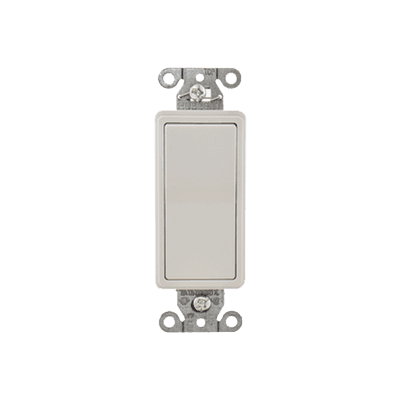 Interruptor Decorador de 20 A 120-277 V CA/ 3 Vías/ Cableado Lateral y Posterior / Color Blanco.