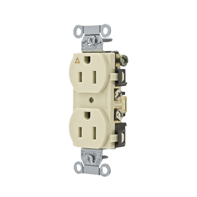 Contacto Dúplex Conexión a Tierra Aislada/ 15 A 125 V/ 2 Polos 3 Hilos/ Color Marfil/ Nema 5-15R/ Grado Comercial.