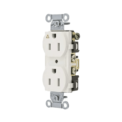 Contacto Dúplex Conexión a Tierra Aislada/ 15 A 125 V/ 2 Polos 3 Hilos/ Color Blanco/ Nema 5-15R/ Grado Comercial.