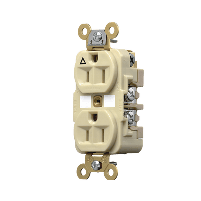 Contacto Dúplex Conexión a Tierra Aislada 15A 125V/ 2 Polos 3 Hilos/ Color Marfil/ Nema 5-15R/ Grado Industrial.
