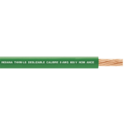 ( Venta x metro ) Cable Eléctrico de Cobre Recubierto THW-LS Calibre 14 AWG 19 Hilos Color Verde 