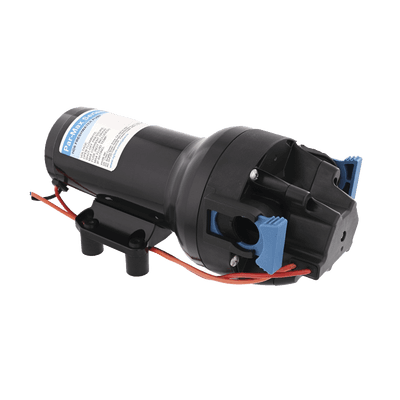 Bomba controlada por presión Par Max 6 para trabajo pesado a 24 Vcd, caudal de 6 GPM, presión máxima 40 psi, para manguera de entrada con orificio de 38 mm (1½”), manguera de descarga con orificio de 25 mm (1”)