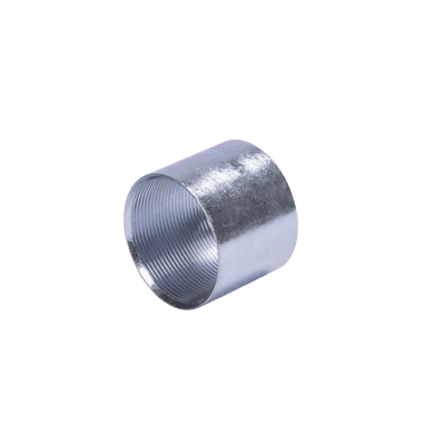 Cople 3" (76mm) pared gruesa con rosca galvanizado etiqueta amarilla
