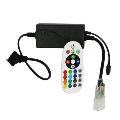 Adaptador de Corriente con Control de Funciones Remoto para Manguera Neón LED RGB JUML-5050-03.