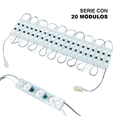 Módulo LED Resistente a Intemperie / 4500 Lúmenes / 110V / Luz Blanca 6 500 K / Hasta 20 Módulos en Serie / No Requiere Transformador.