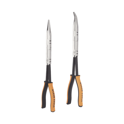 Juego de 2 Pinzas de Punta Doblada y Punta de Aguja de Gran Alcance 33 cm
