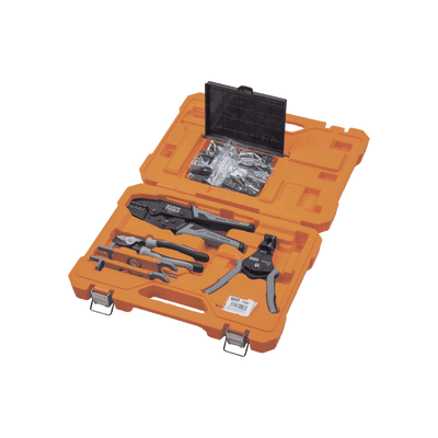 Juego de Herramientas de Conexión Fotovoltaica (Solar), 6 Piezas: Estuche, 2 Llaves Aisladas MC4, Cortador 1/0 AWG Al, Pelacables 6-12 AWG Sólido y 8-14 AWG Trenzado, Ponchadora MC4T 10-14 AWG