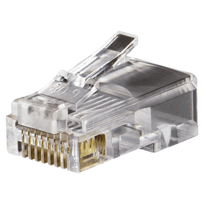 Conectores modulares de datos RJ45/CAT5e, paquete de 100 unidades.