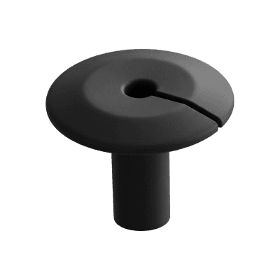 Pasa Cable Negro / Versión Abierta / PVC Rígido / Protección UV / Autoextinguible / Diámetro Interior 9.3 mm (0.37 in) / 45° Ángulo de Montaje