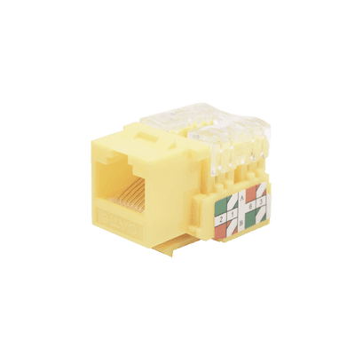 Módulo Jack Keystone Cat6 con terminación 110 (Punchdown) para faceplate - Color Amarillo