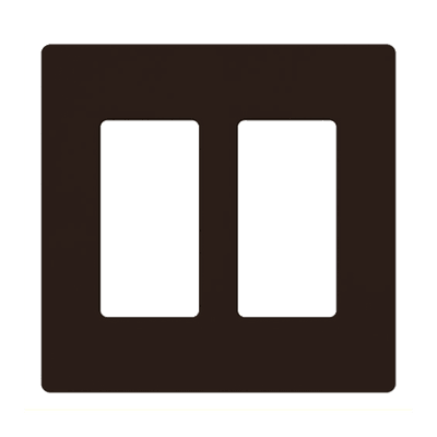 Placa de pared 2 espacio, para atenuador (dimmer), switch ó control remoto PICO inalámbrico.