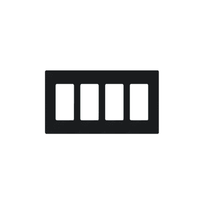 Placa de pared 4 espacio, para atenuador (dimmer), switch ó control remoto PICO inalámbrico.