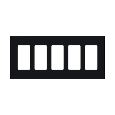 Placa de pared 5 espacios, para atenuador (dimmer), switch ó control remoto PICO inalámbrico