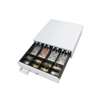 Cajón de Dinero / Organizador de Efectivo / Compartimentos para Billetes y Monedas / Clips Metálicos de Sujeción / Ranura de Inserción / Uso en Puntos de Venta